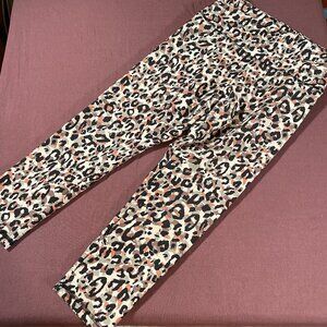 Balance Collection Animal Print Black/Tan Leopard 7/8 Leggings -  Size Medium